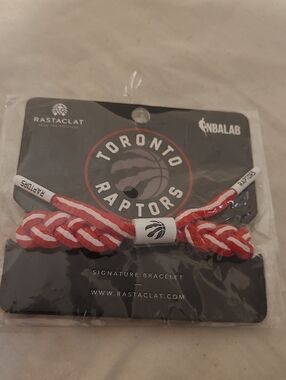 Rastaclat Red & White Braided Toronto Raptors Team Bracelet NEW